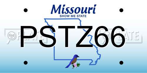 PSTZ66 Missouri License Plate