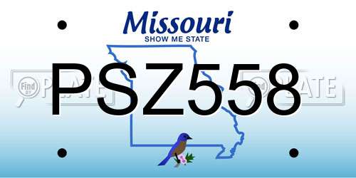 PSZ558 Missouri License Plate