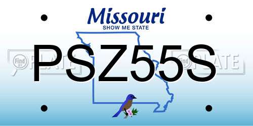 PSZ55S Missouri License Plate