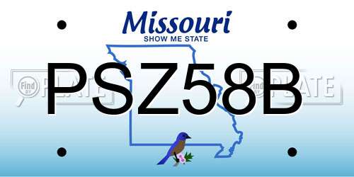 PSZ58B Missouri License Plate