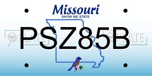 PSZ85B Missouri License Plate