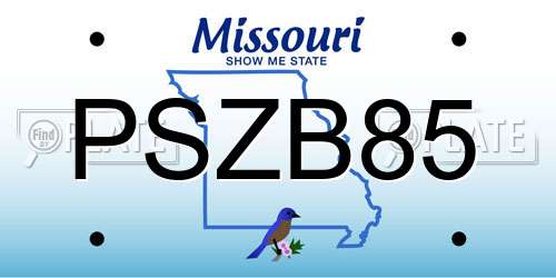 PSZB85 Missouri License Plate