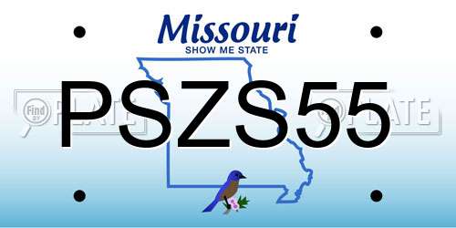 PSZS55 Missouri License Plate