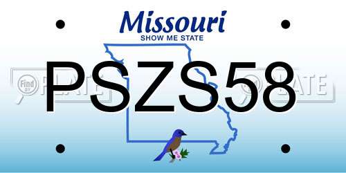 PSZS58 Missouri License Plate