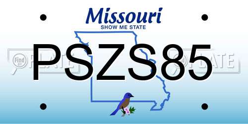 PSZS85 Missouri License Plate
