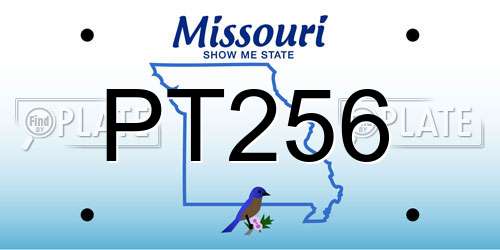 PT256 Missouri License Plate