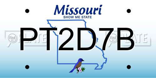 PT2D7B Missouri License Plate