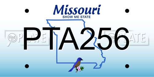PTA256 Missouri License Plate