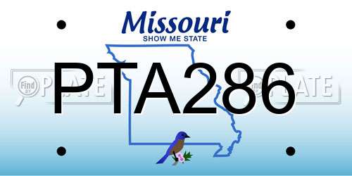 PTA286 Missouri License Plate