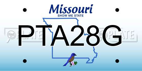 PTA28G Missouri License Plate