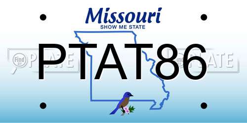 PTAT86 Missouri License Plate