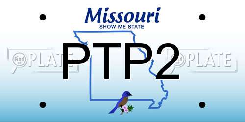PTP2 Missouri License Plate