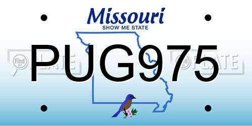 PUG975 Missouri License Plate