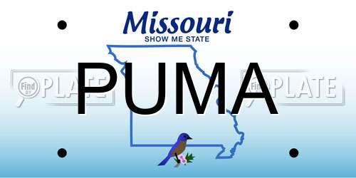 PUMA Missouri License Plate