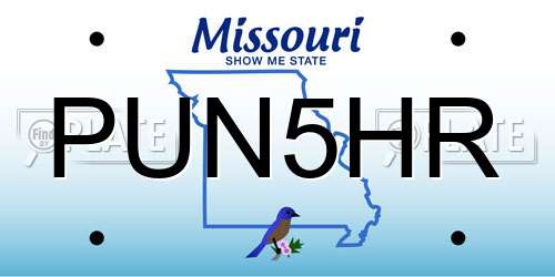PUN5HR Missouri License Plate