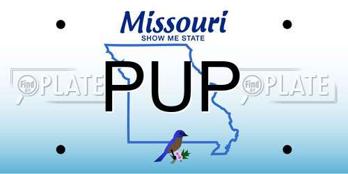 PUP Missouri License Plate