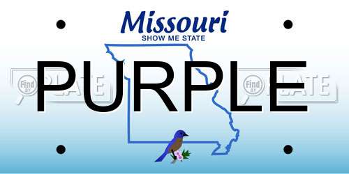 PURPLE Missouri License Plate