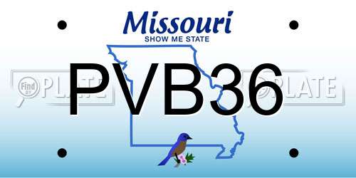 PVB36 Missouri License Plate