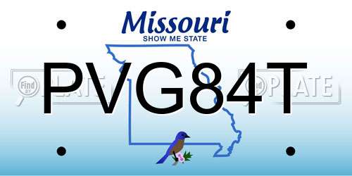 PVG84T Missouri License Plate