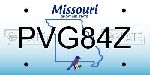 PVG84Z Missouri License Plate