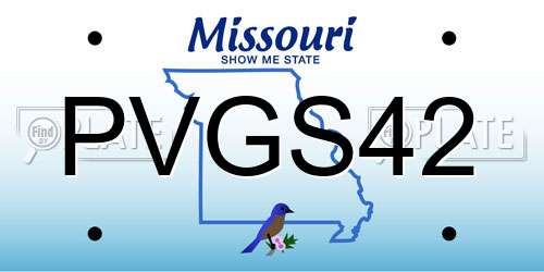 PVGS42 Missouri License Plate