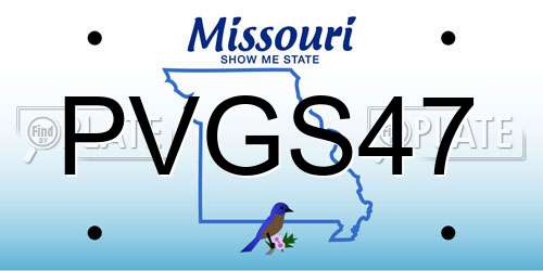 PVGS47 Missouri License Plate