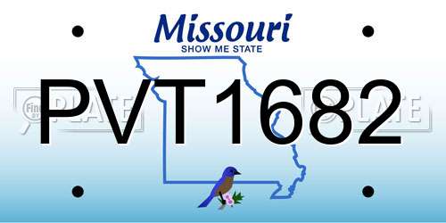 PVT1682 Missouri License Plate