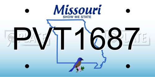 PVT1687 Missouri License Plate