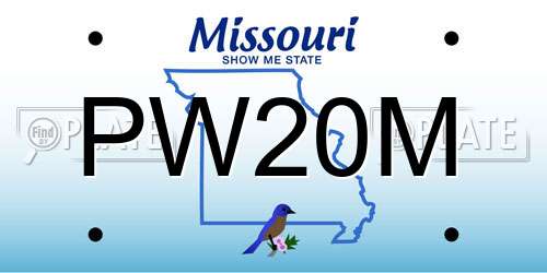 PW20M Missouri License Plate