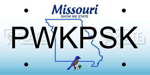 PWKPSK Missouri License Plate