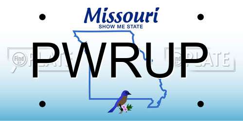 PWRUP Missouri License Plate