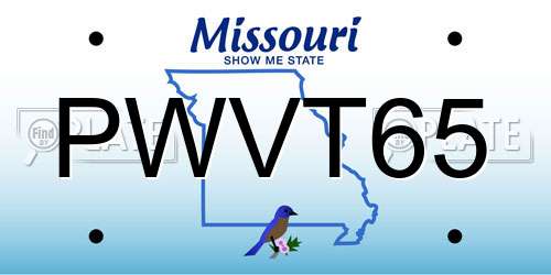 PWVT65 Missouri License Plate