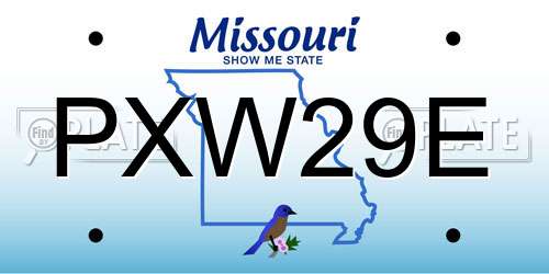 PXW29E Missouri License Plate