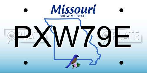 PXW79E Missouri License Plate
