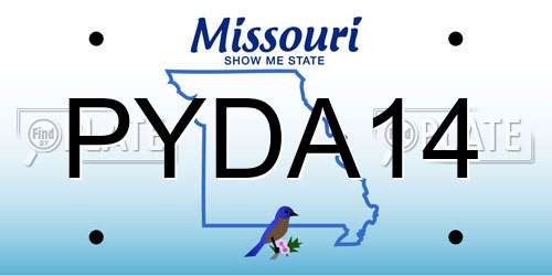 PYDA14 Missouri License Plate