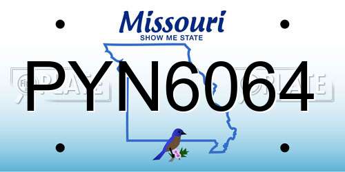 PYN6064 Missouri License Plate