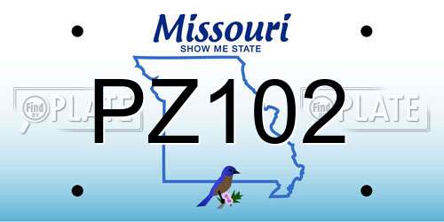 PZ102 Missouri License Plate