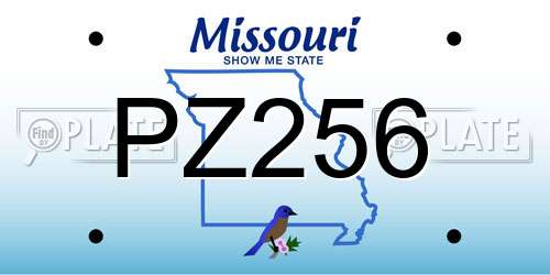 PZ256 Missouri License Plate