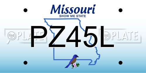 PZ45L Missouri License Plate
