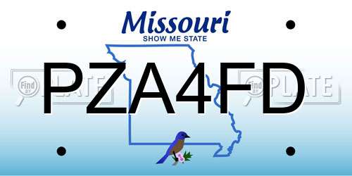 PZA4FD Missouri License Plate