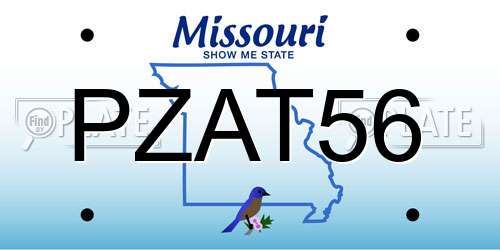 PZAT56 Missouri License Plate