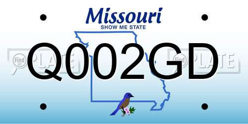Q002GD Missouri License Plate