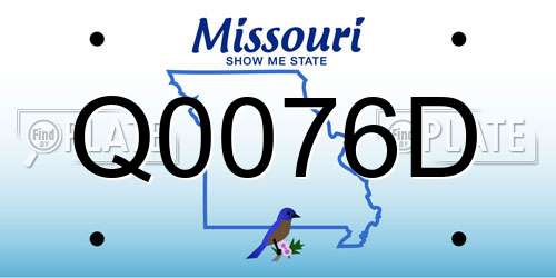 Q0076D Missouri License Plate