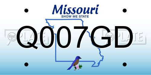 Q007GD Missouri License Plate