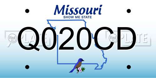 Q020CD Missouri License Plate