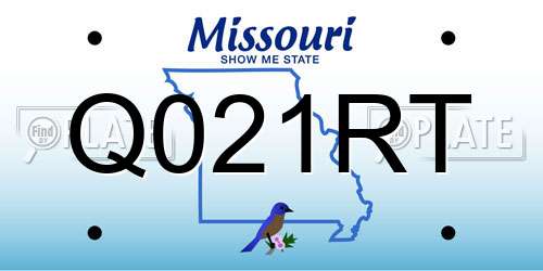 Q021RT Missouri License Plate