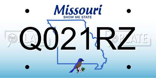 Q021RZ Missouri License Plate