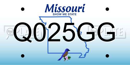 Q025GG Missouri License Plate