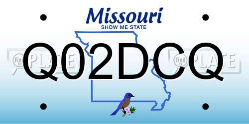 Q02DCQ Missouri License Plate