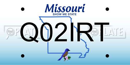 Q02IRT Missouri License Plate